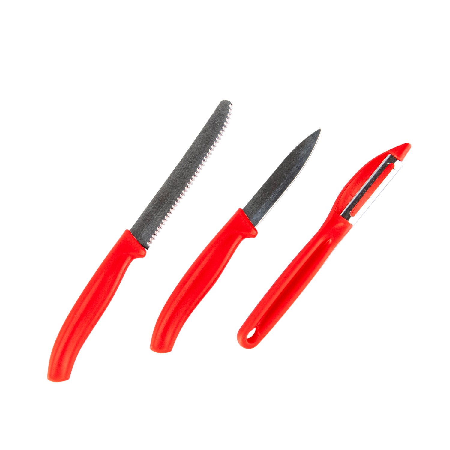 Toro Sada nožů a škrabky, červená, 3 ks