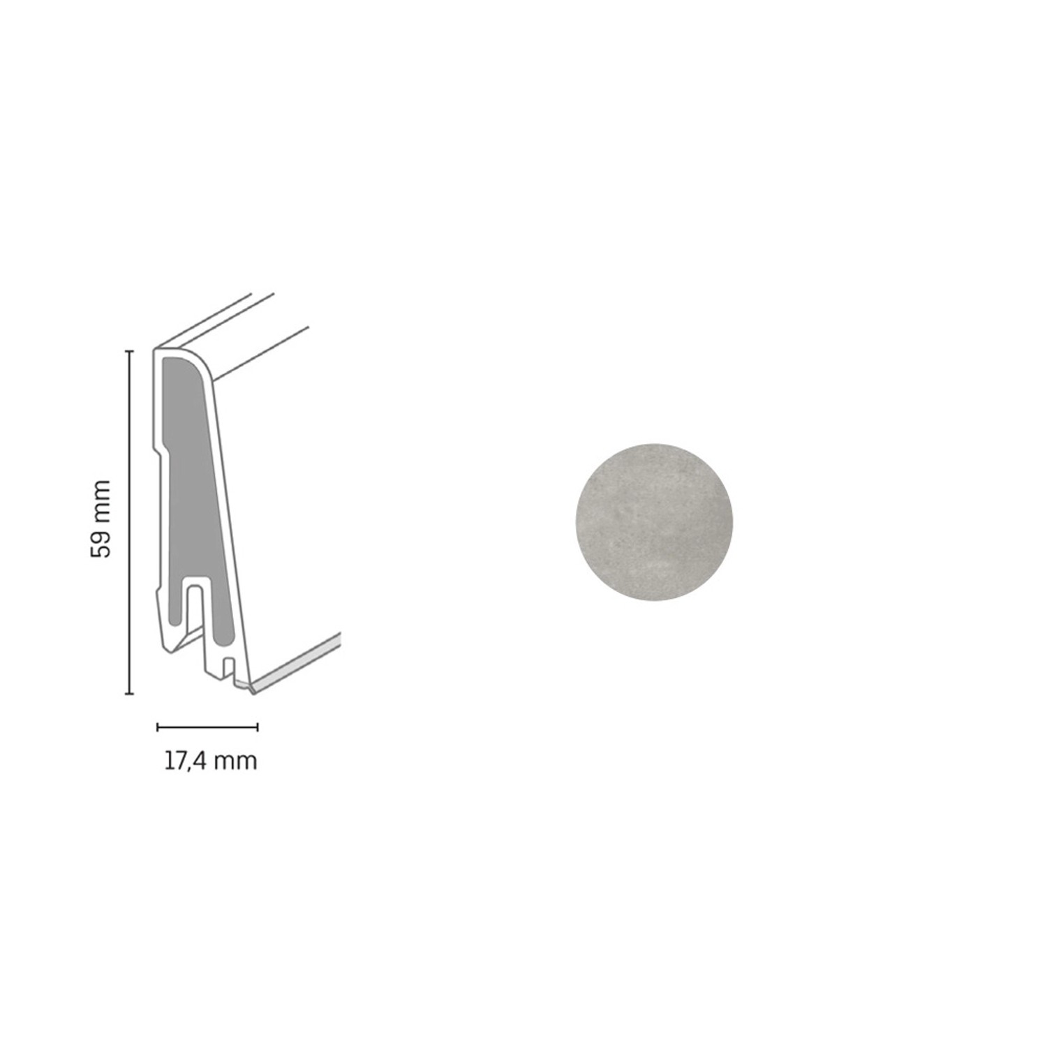 Döllken Profiles Soklová lišta USL 60 Clip 2683 mykonos 59x17,4x2500mm