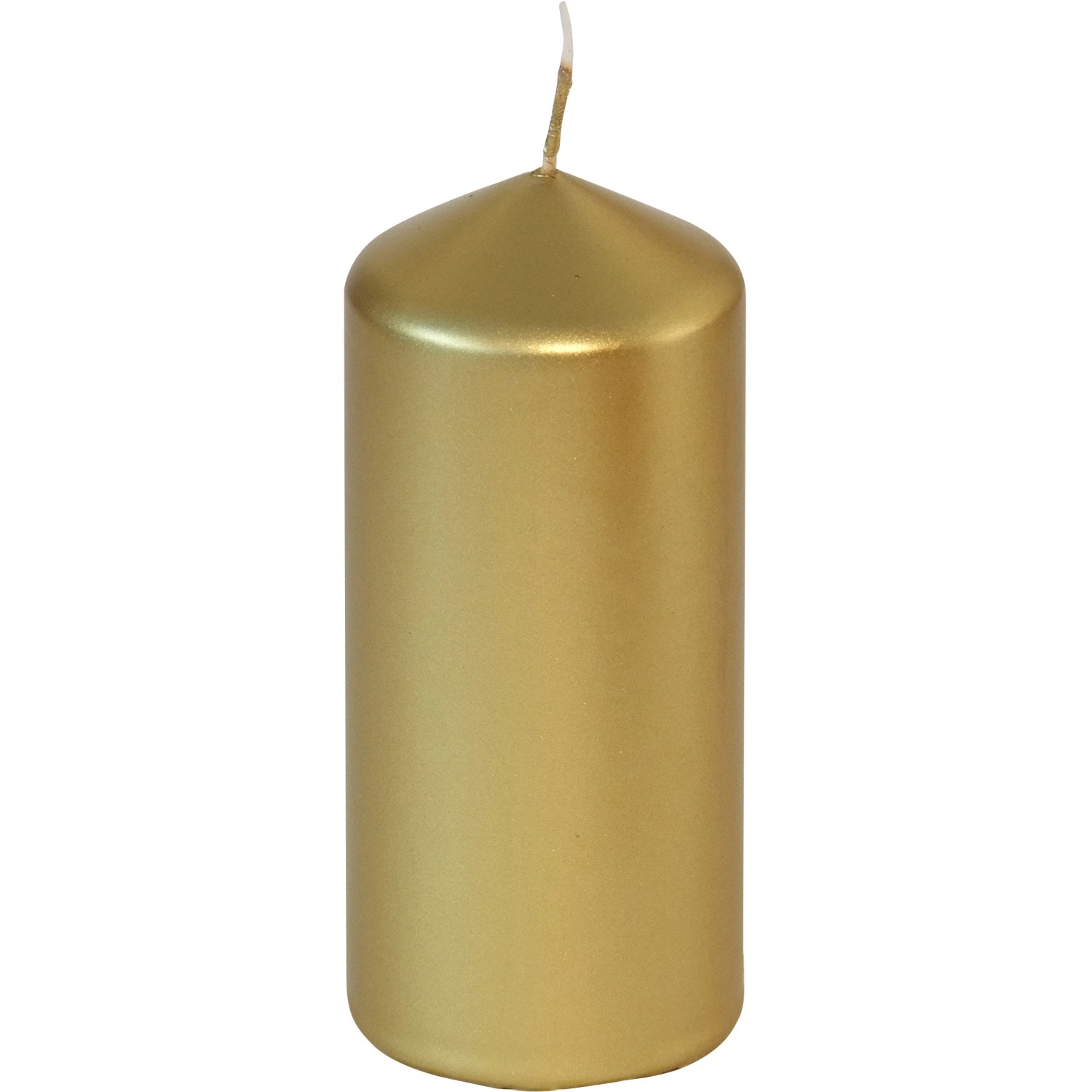 Válcová svíčka máčená zlatá 13 cm