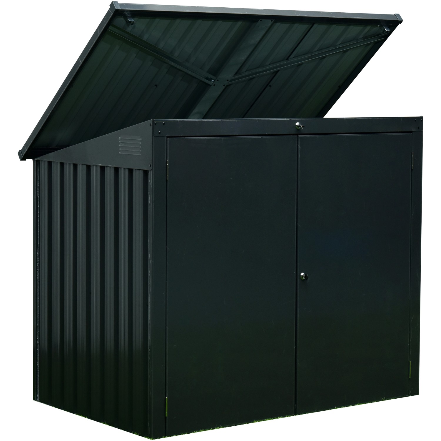 Floraworld Box na 2 popelnice, antracitová, 158 x 101 x 134/113 cm