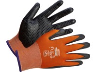 LUX-TOOLS Pracovní rukavice černo-oranžové vel. 8
