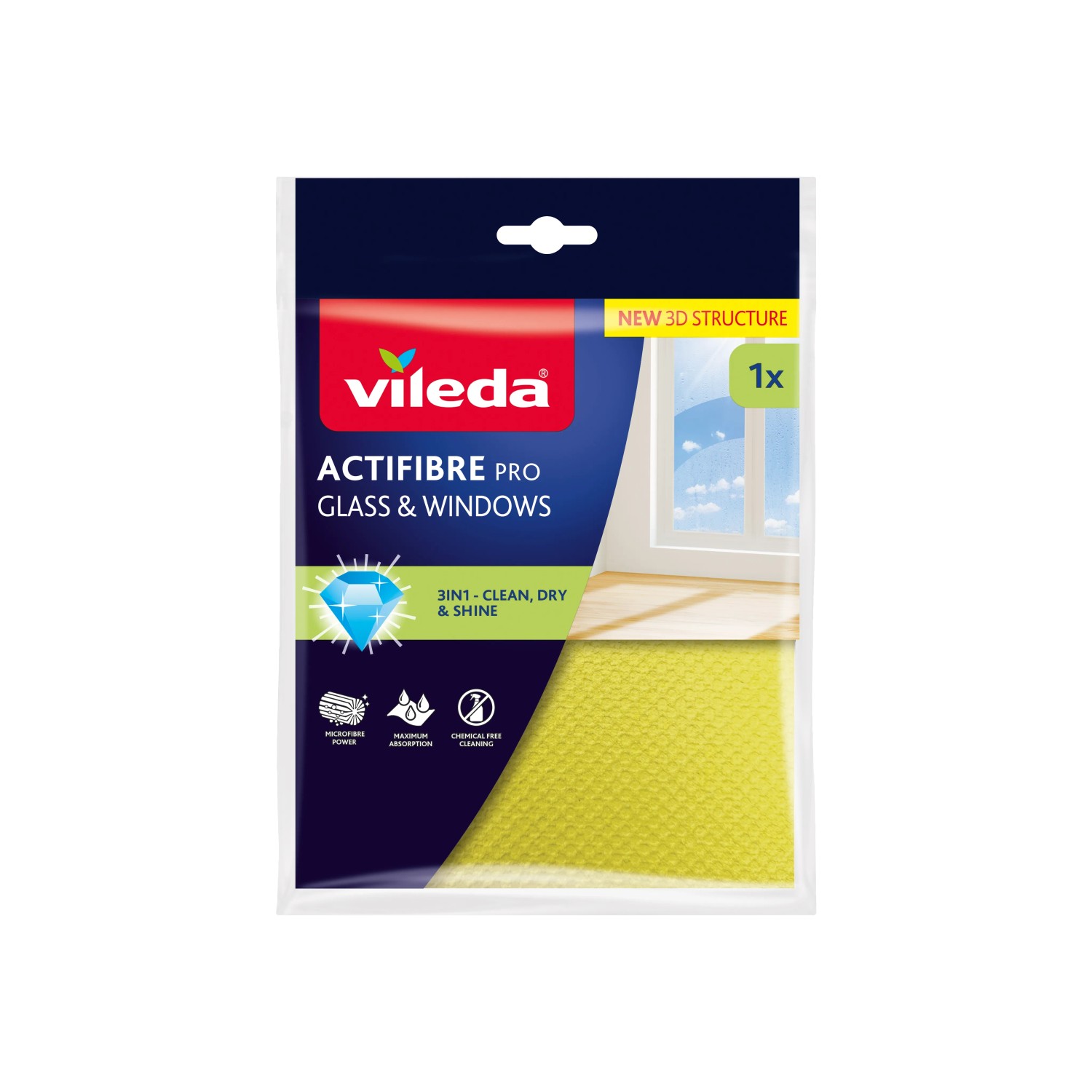 Vileda Mikrohadřík na sklo a okna Actifibre 1 ks
