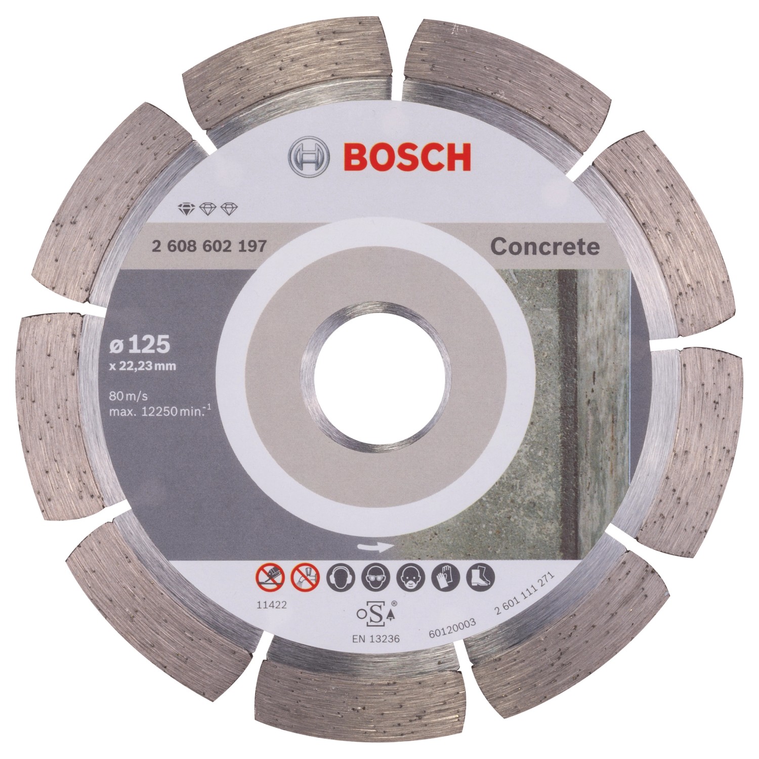 Kotouč DIA Bosch Standard for Concrete 125×22,23×1,6×10 mm