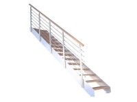 StarWood Kovové schody Kos 15 st. buk olej. 87 cm design. zábradlí bílá