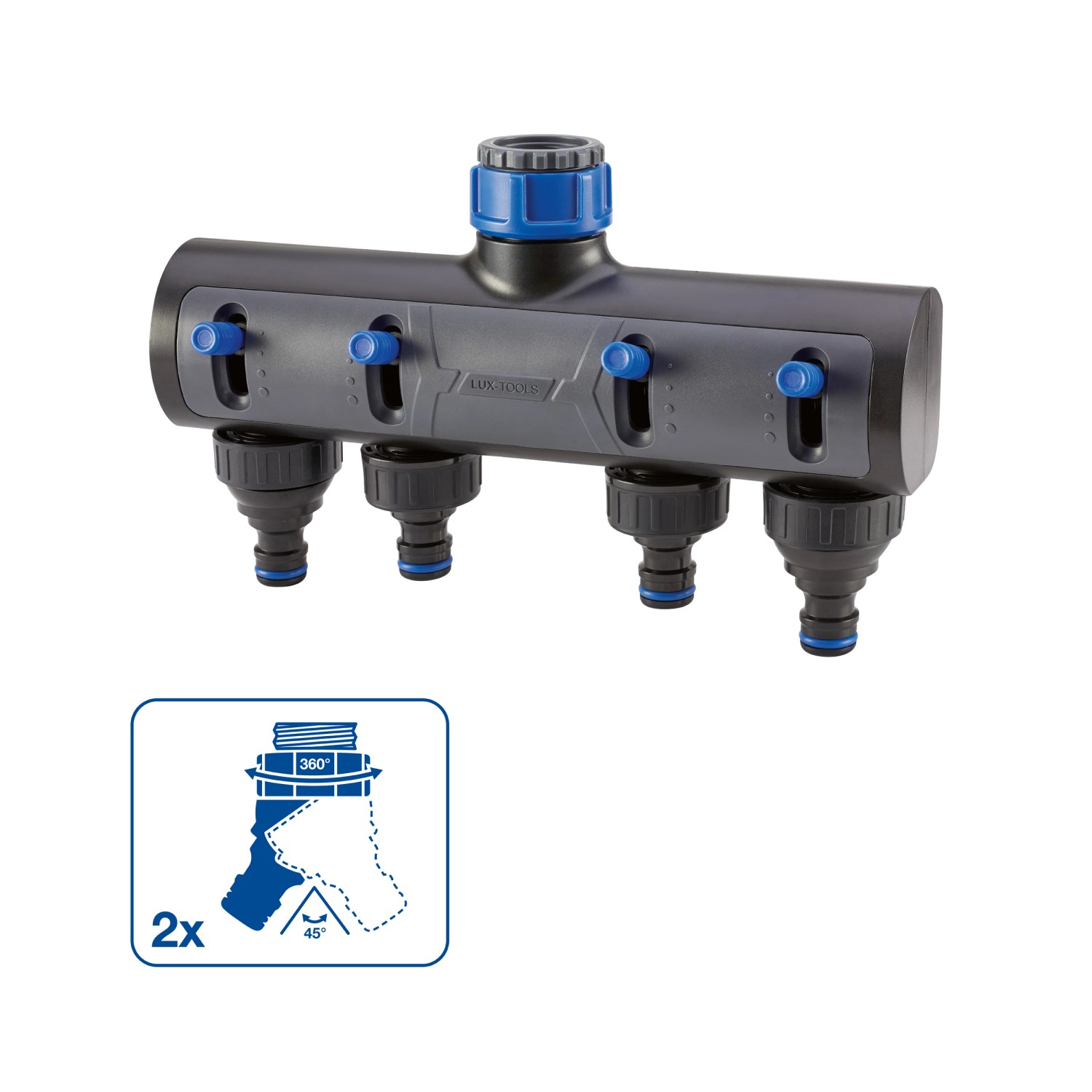 LUX 4cestný rozdělovač 26,4 mm (G 3/4") na 33,3 mm (G 1")