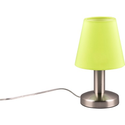 Trio Stolní lampa Mats II, matný nikl/zelená, pro. 14 x 24 cm