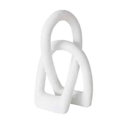 Boltze Home Dekorativní figurka Tetrys, bílá, 20 x 8 x 12 cm