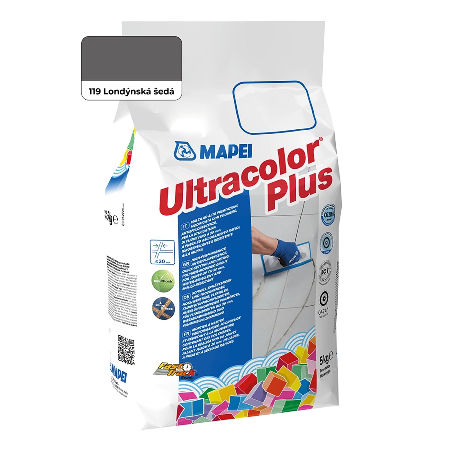 Mapei Spárovací hmota Ultracolor Plus 5 kg, 119 londýnská šedá