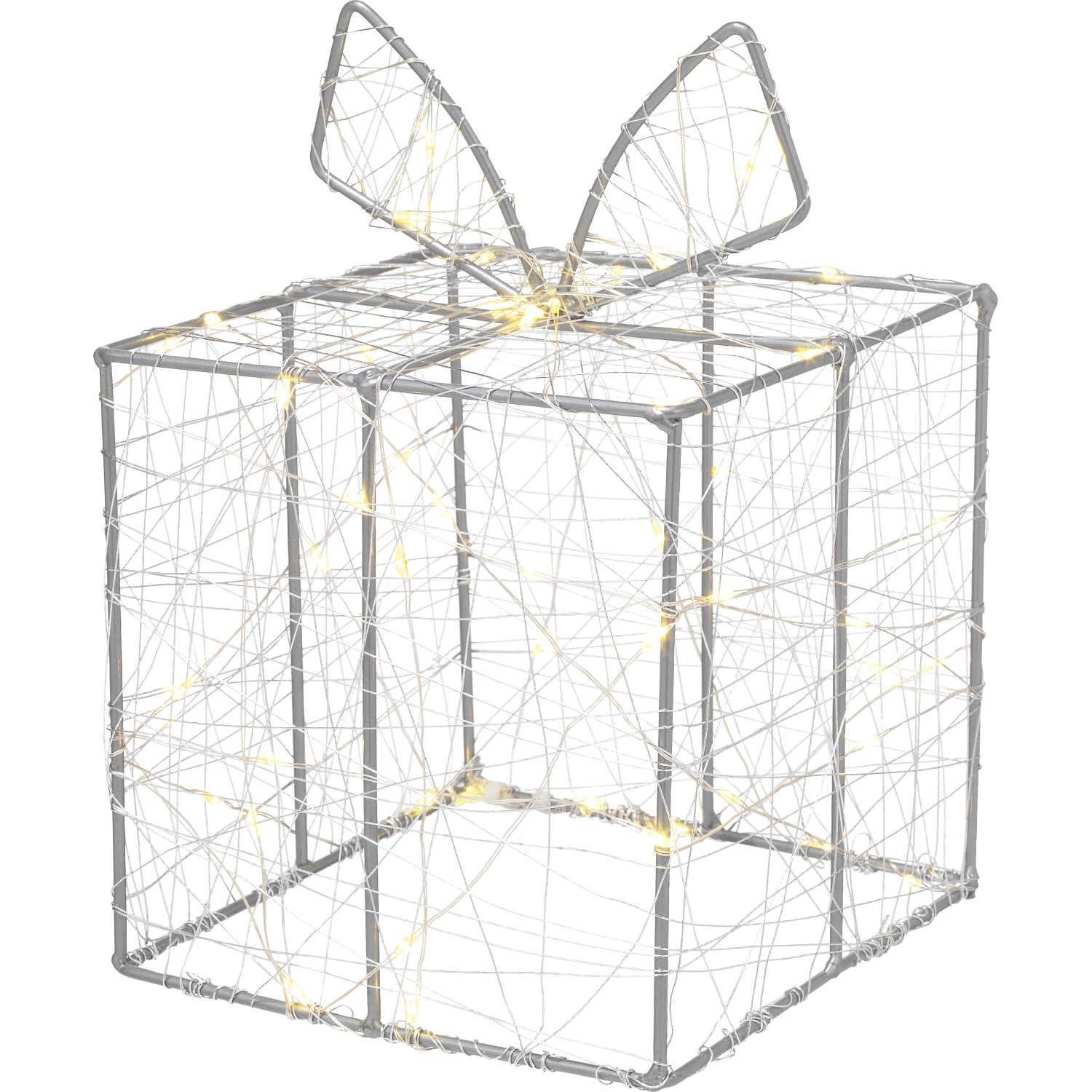 Exteriérová LED drátěná dekorace dárek, 50 LED, 15 x 15 x 21 cm