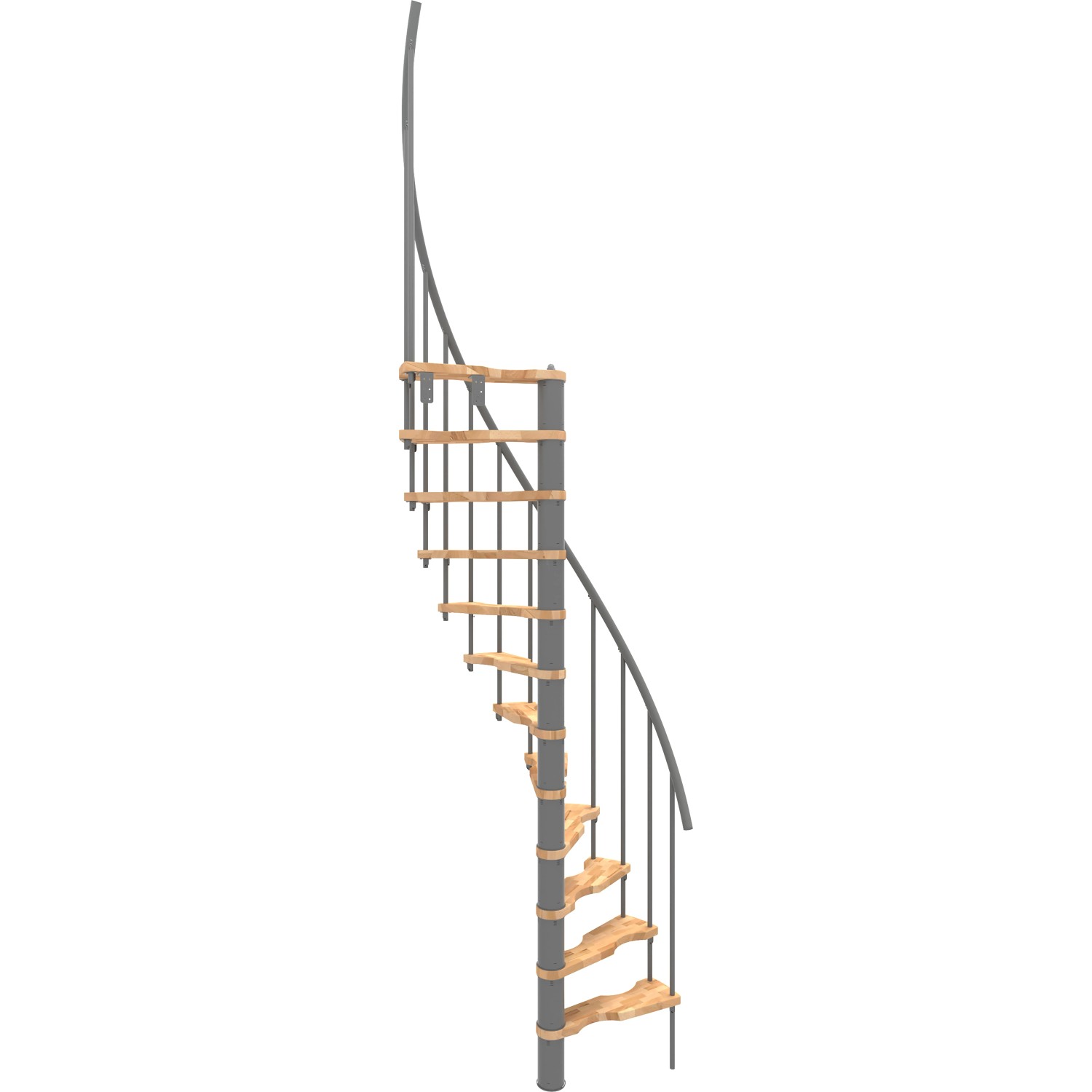 Minka STAIRS Prostorově točité schodiště Suono Smart buk/šedá 120 x 68 cm