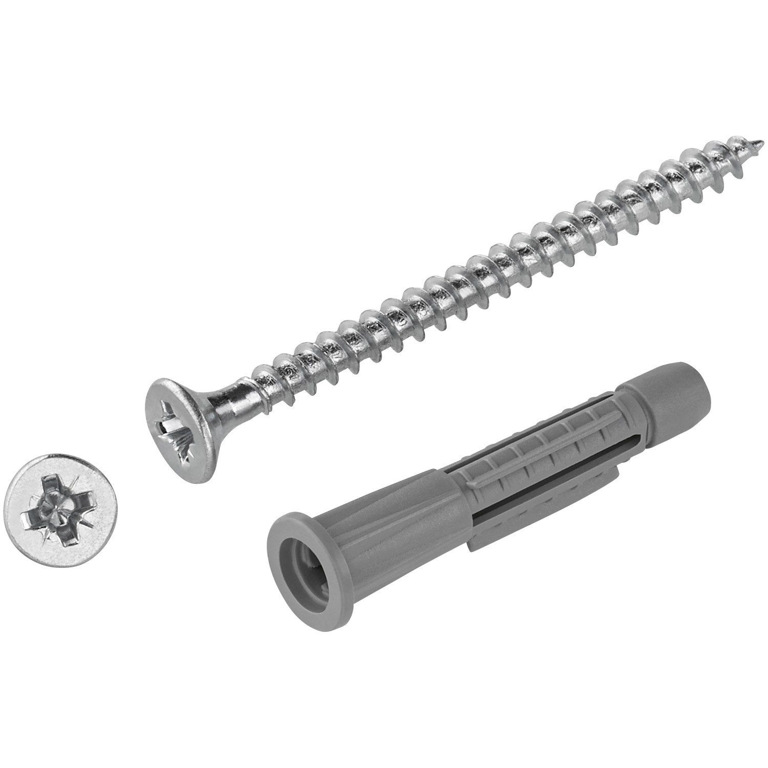 LUX Sada univerzálních hmoždinek s límcem 5 mm x 30 mm se šrouby, 10 ks