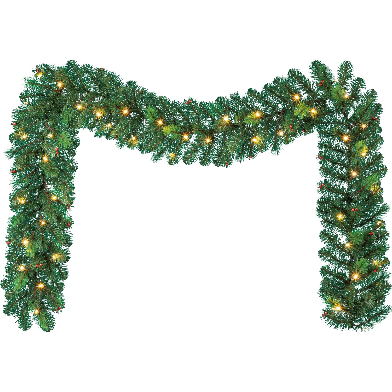 BWO Vánoční girlanda jedle zelená 45x LED teplá bílá, 175 větví, 270 cm
