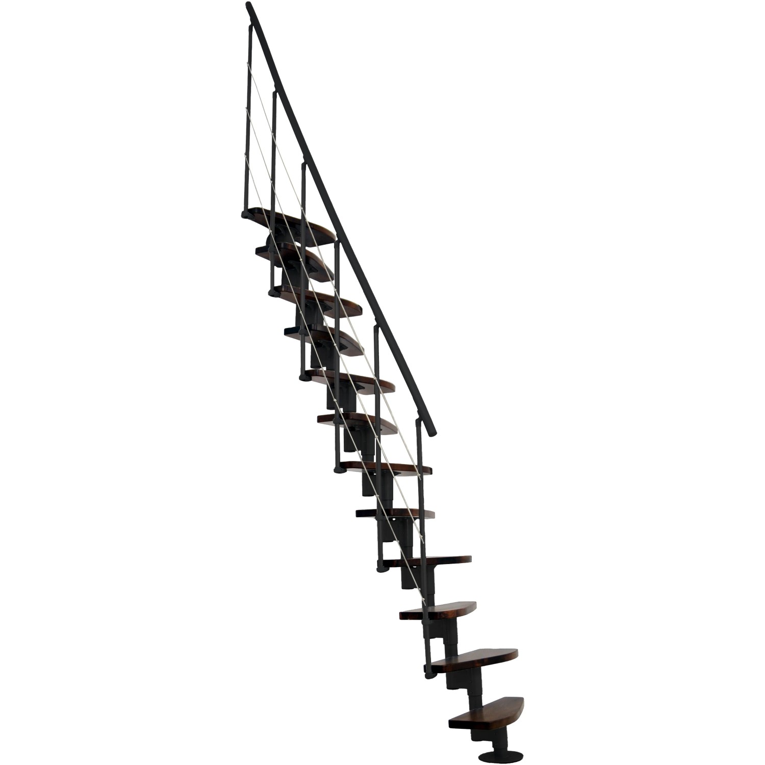 Minka STAIRS modulové schodiště Nizza ořech/černá, 293,8 cm