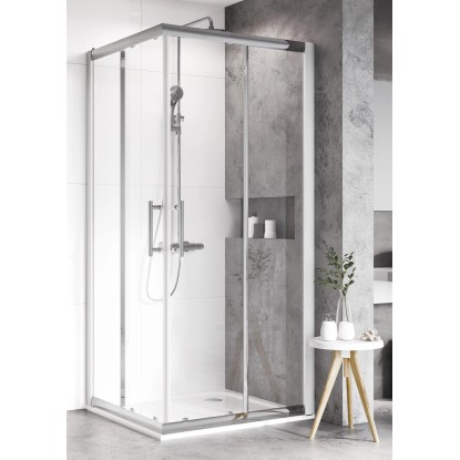 RAVAK Sprchový kout XP3RV2-90 lesklý chrom/transparentní sklo