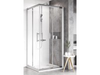 RAVAK Sprchový kout XP3RV2-90 lesklý chrom + transparentní sklo