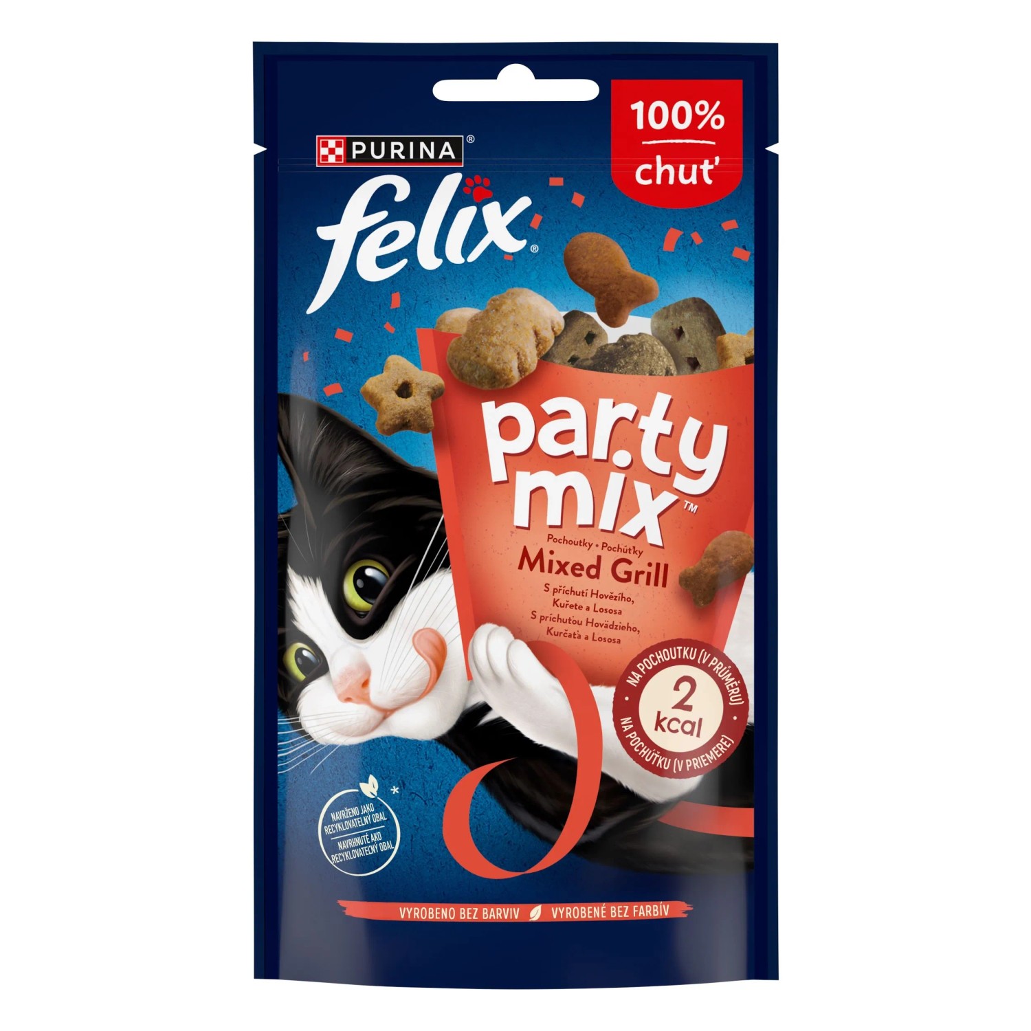 Felix Party Mix Pamlsky pro kočky Mixed Grill hovězí, kuře, losos 60 g