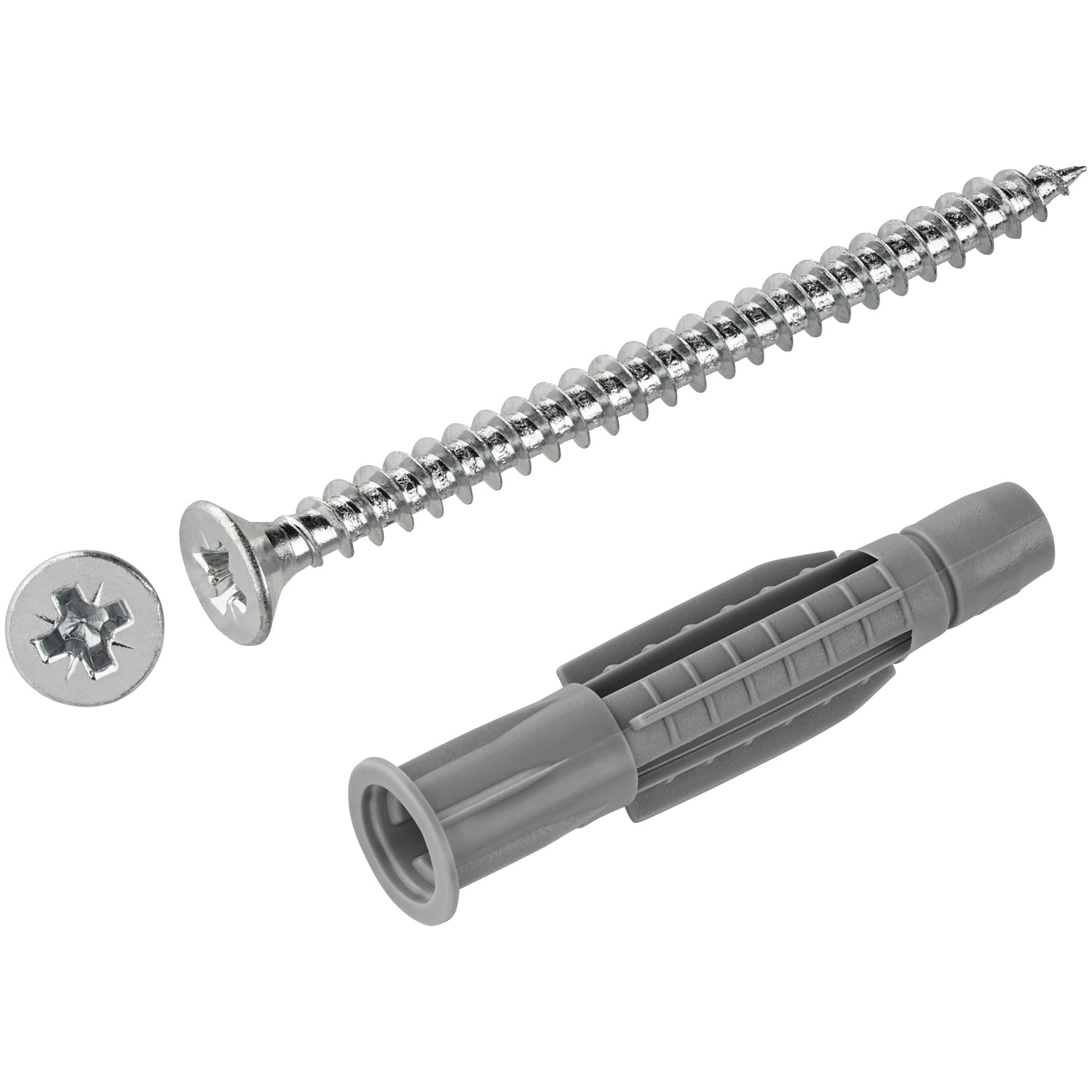 LUX-TOOLS Uni.hmoždinka s límcem pr. 40 x 58 mm, vč. šroubů PZ3 6 x 80 mm, 4 ks