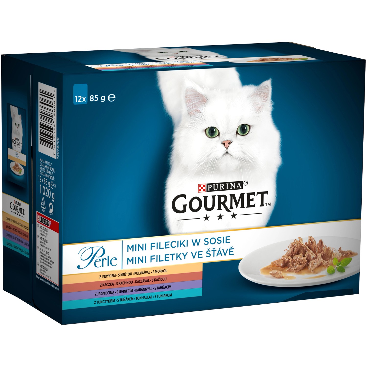 Purina Kapsičky pro kočky Gourmet Mini filetky ve šťávě, krůta, tuňák, kachna, j