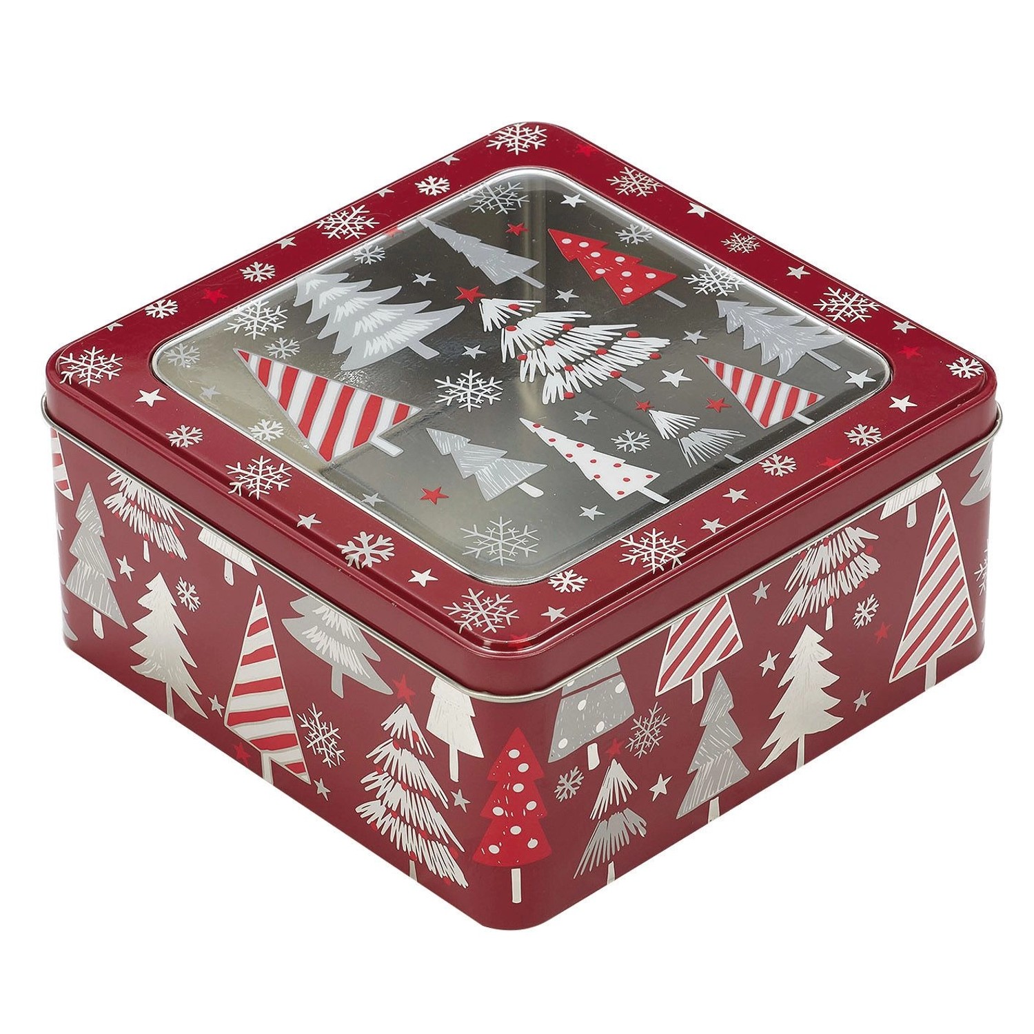 VOG Skladovací dóza s průhledem s vánočním motivem 17 x 17 x 8,6 cm