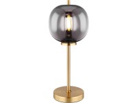 GLOBO Stojací lampa BLACKY I mosazná/kouřová E14 40 W pr. 185 x 450 mm