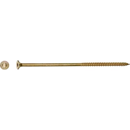 Žlutě zinkovaný šroub do dřevotřísky LUX 6x150 mm s pohonem TX, 50 kusů