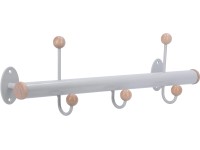 Háčková lišta kovová stříbrošedá / javor vzdálenost otvorů 348 mm