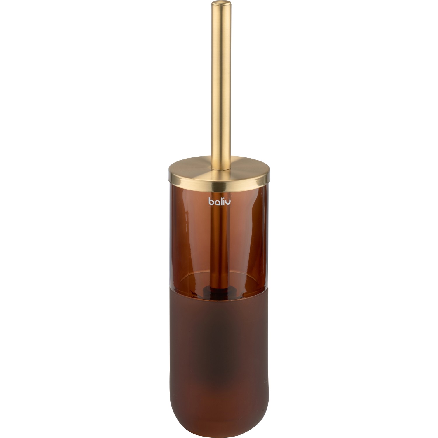 baliv Držák na WC štětku Retro Futures skleněný jantarovo-zlatý