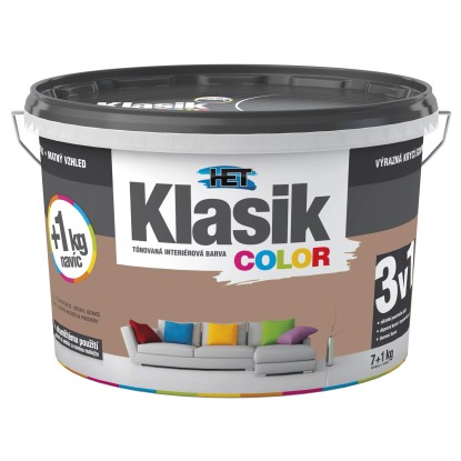 HET Klasik COLOR Tónovaná interiérová barva KC 0277 hnědá čokoládová, 7 + 1 kg