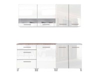 Black&White Style Kuchyňská sestava Nikki lesklá bílá, 200 cm