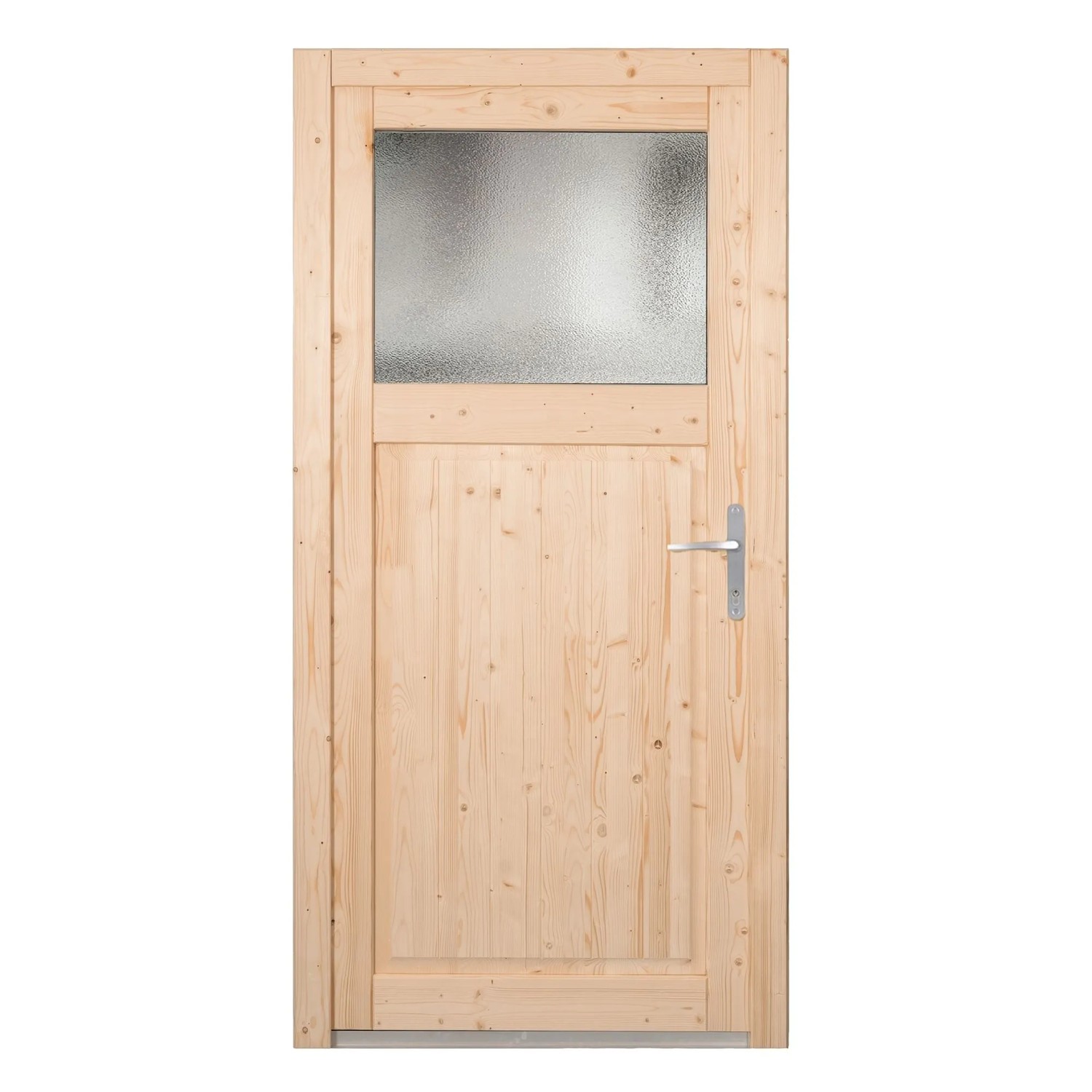 PANTO Dřevěné vedlejší vchodové dveře NET-501 přírodní smrk, 98 x 198 cm, P
