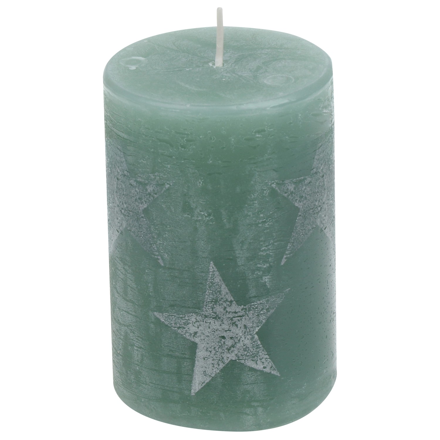 Steinhart Válcová svíčka s potiskem "Multistern", šalvějová, pr. 6,8 x 10 cm