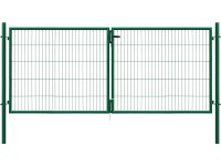 Floraworld Dvoukřídlá brána Classic jednoduchá výplň zelená 75 x 300 cm