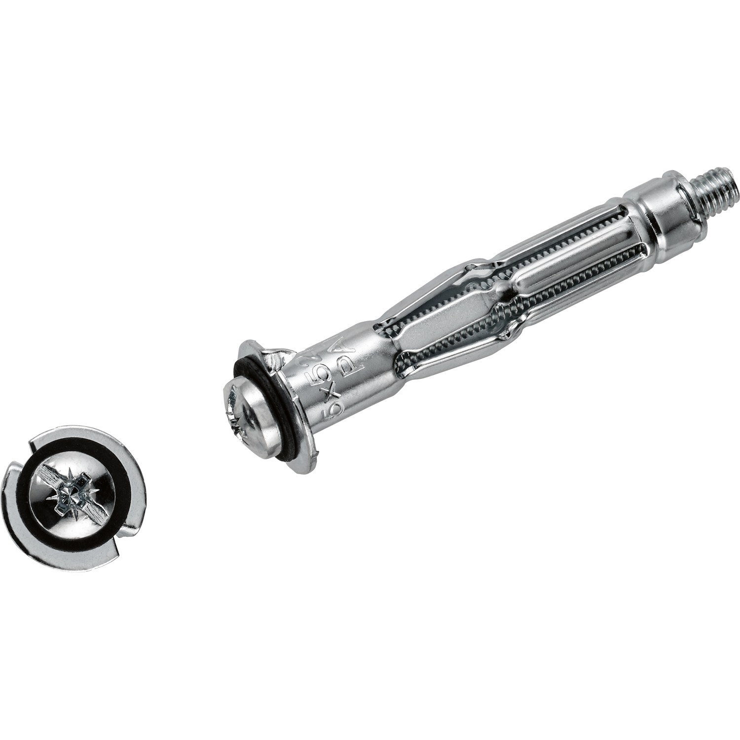 LUX-TOOLS Kovová dutinová hmoždinka 5 x 50 mm, vč. šroubů PZ2 M5 x 62 mm, 4 ks