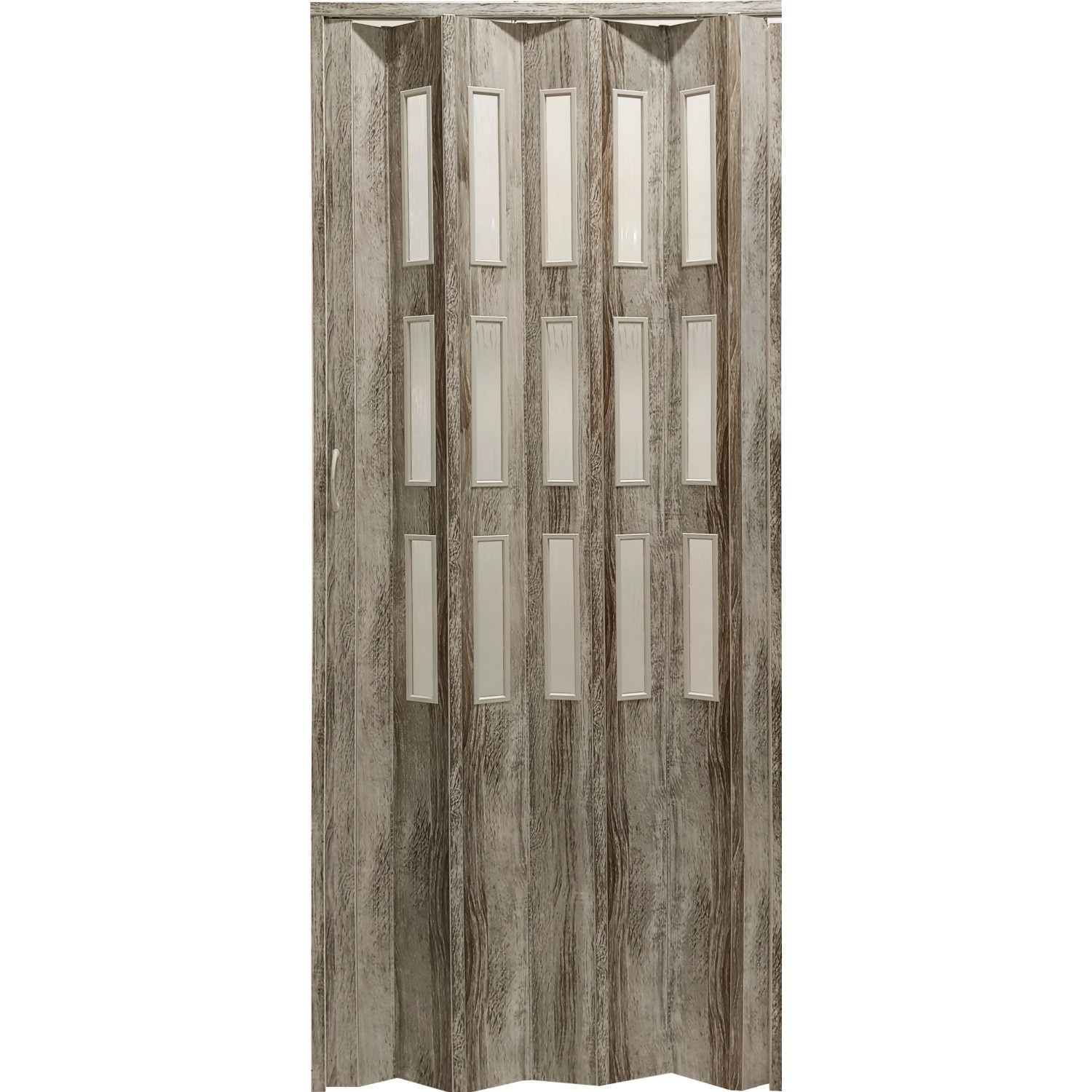 HOPA Plastové shrnovací dveře Matrix prosklené dub Sheffield 87 x 200 cm