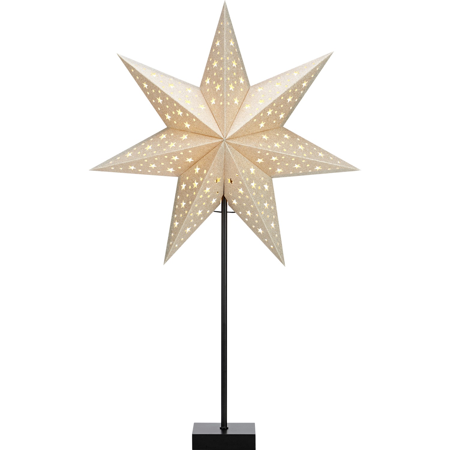 Markslöjd Stojací hvězda SOLVALLA zlatá E14, max. 25 W, 230 V, 45 x 69 x 21 cm