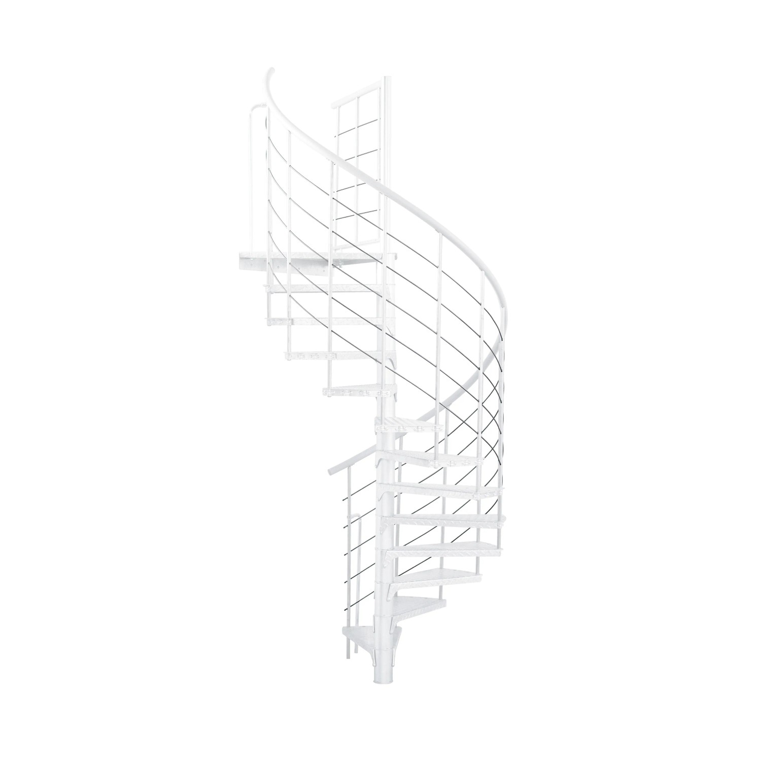 Minka STAIRS Venkovní točité schodiště Rondo Spino Zink Color bílé pr. 160 cm