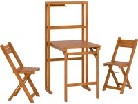 Balkonová jídelní sestava Marmora s funkcí regálu, akáciové dřevo, 3dílná Balkonová jídelní sestava Marmora s funkcí regálu, akáciové dřevo, 3dílná