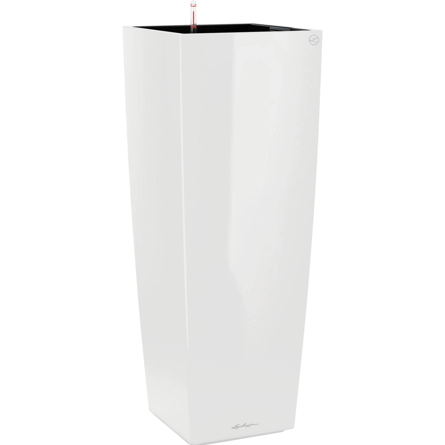 Lechuza Květináč Cubico Alto Premium, bílá vysoce lesklá, 40 x 40 x 105 cm
