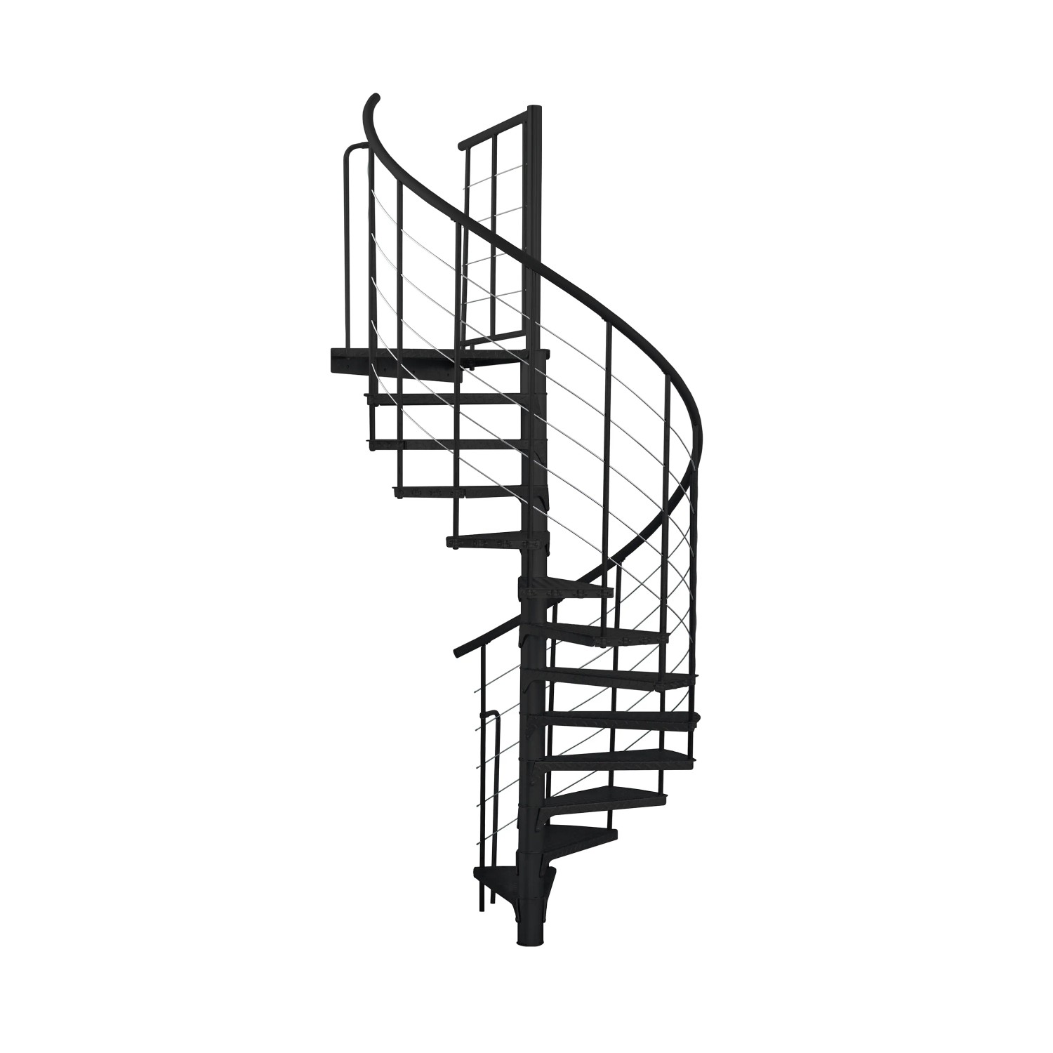 Minka STAIRS Venkovní točité schodiště Rondo Spino Zink Color černé pr. 140 cm