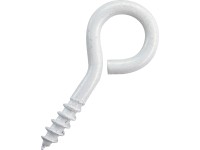 D.I.P. Oko zavřené s vrutem, bílý lak, 5 ks, 43 x 10 x 4 mm