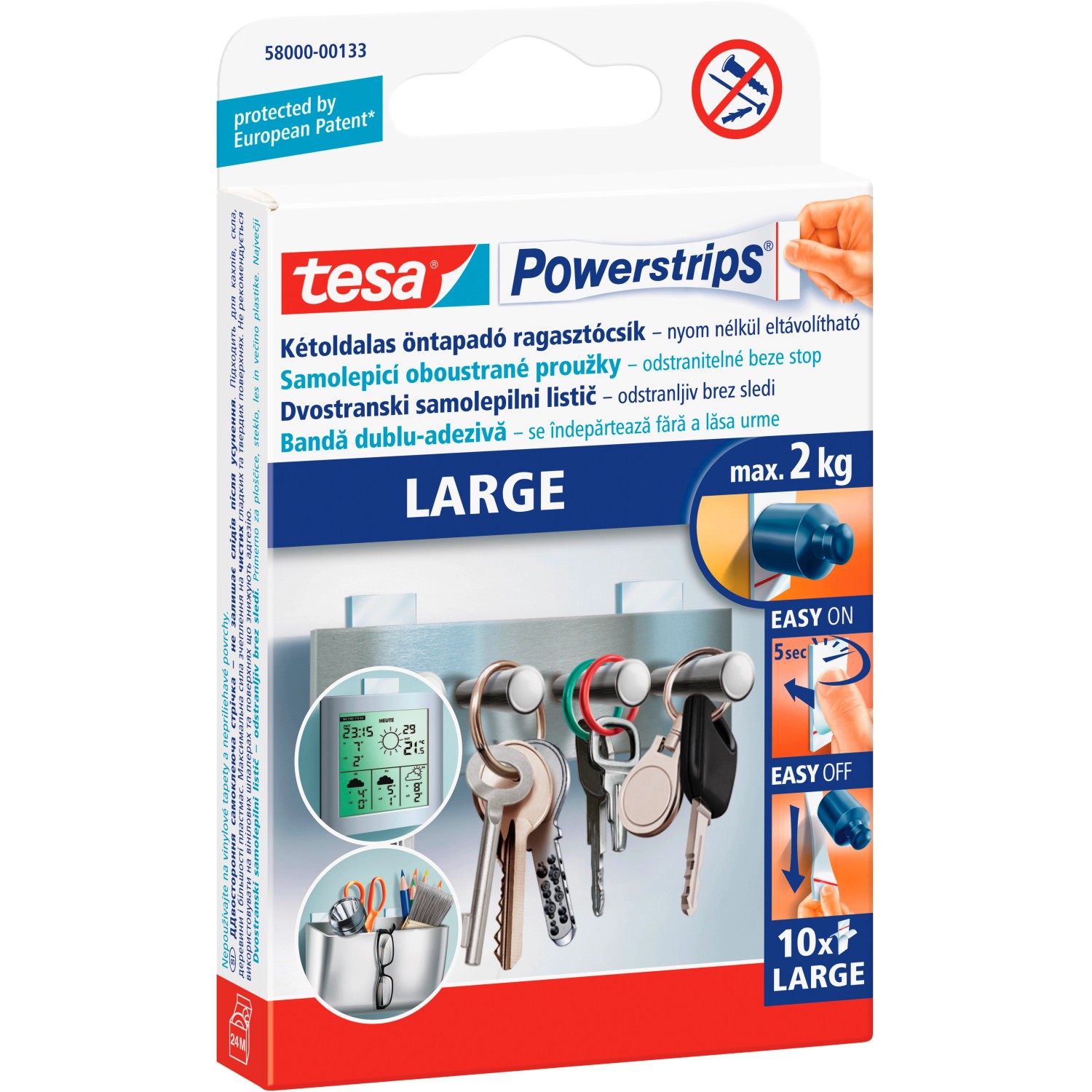 tesa Pěnové lepicí proužky Powerstrips velké, 10 ks