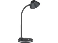 Reality LED stolní lampa BERRY titanová 3,2W, 350lm, 3000K, 13 x 33 cm