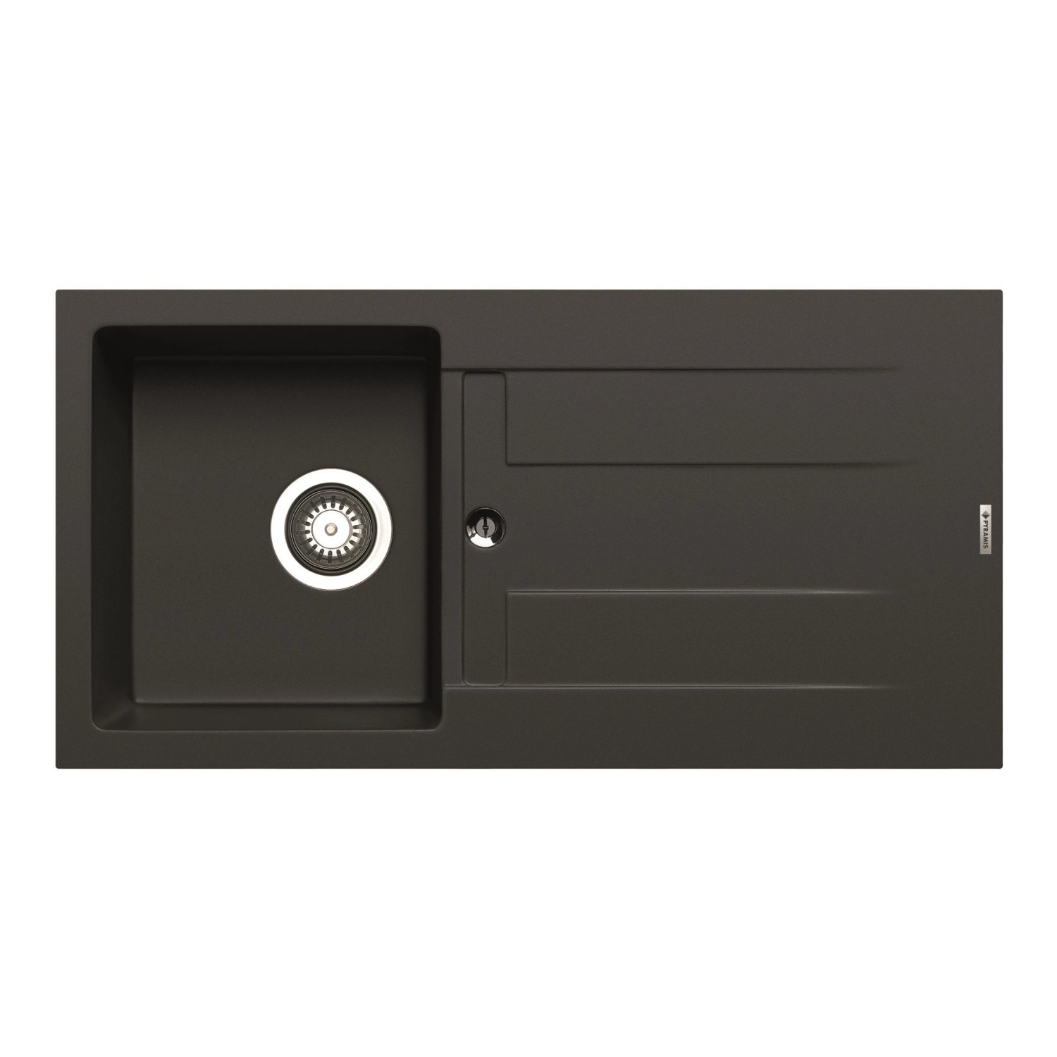 Pyramis Vestavný dřez Athlos 1B 1D, pyragranite, černá, 86 x 43,5 x 20 cm