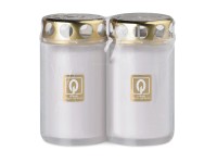 Lisovaná hřbitovní svíčka s plechovým víčkem, bílá 275 g