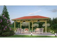 Weka Dřevěný zahradní altán 651 B vel. 1 vč. šindelů, 584 x 333 x 291 cm