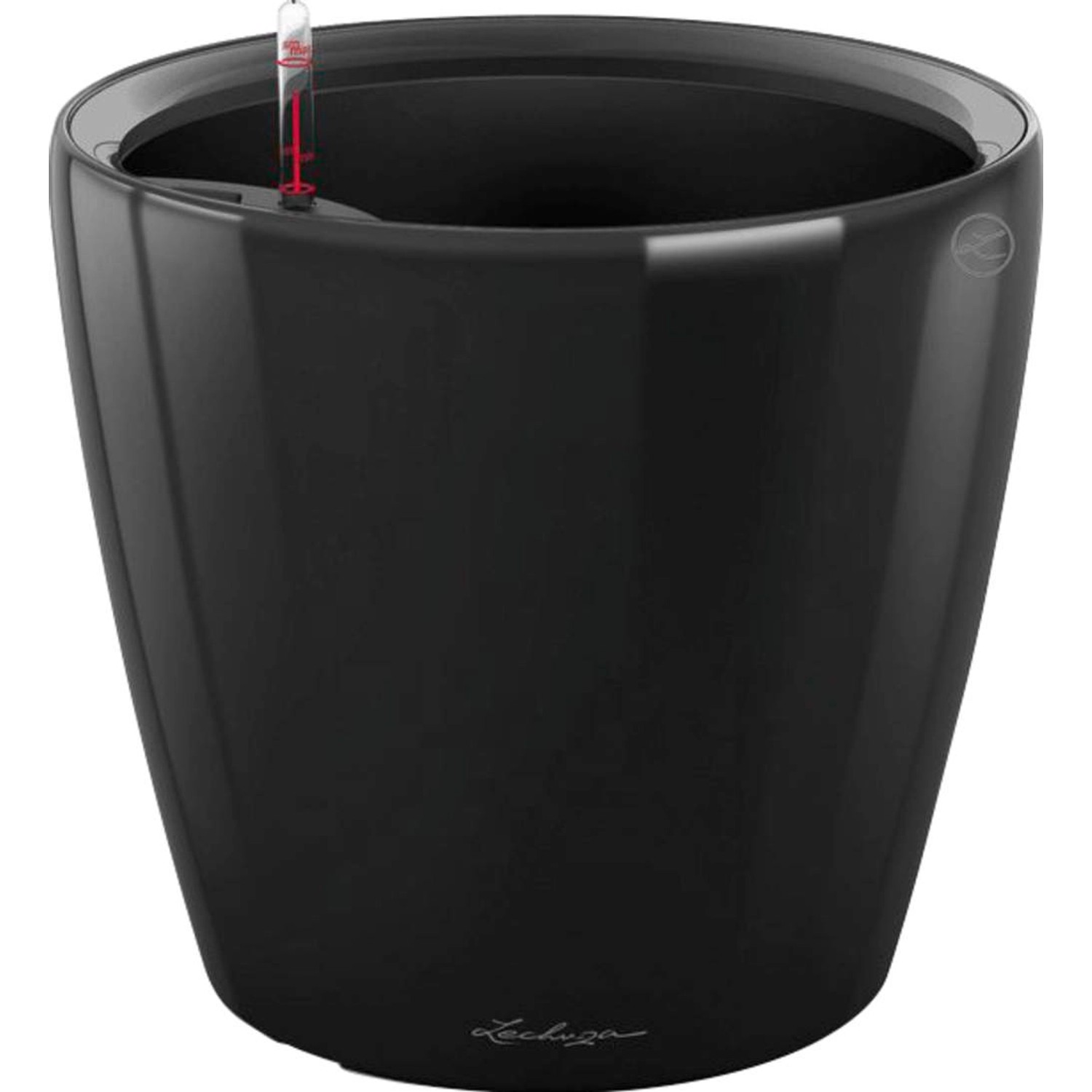 Lechuza Květináč Classico Premium LS 21, černá vysoce lesklá, pr. 22 x 21 cm