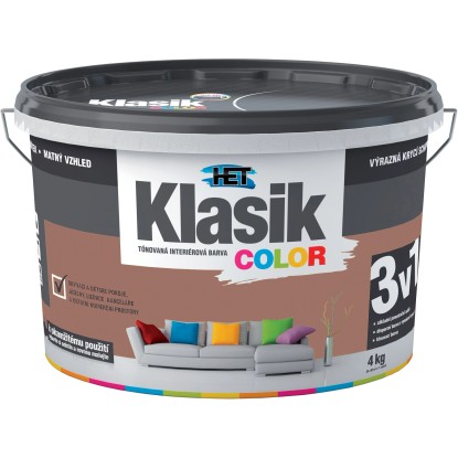 HET Klasik COLOR Tónovaná interiérová barva KC 0277 hnědá čokoládová, 4 kg