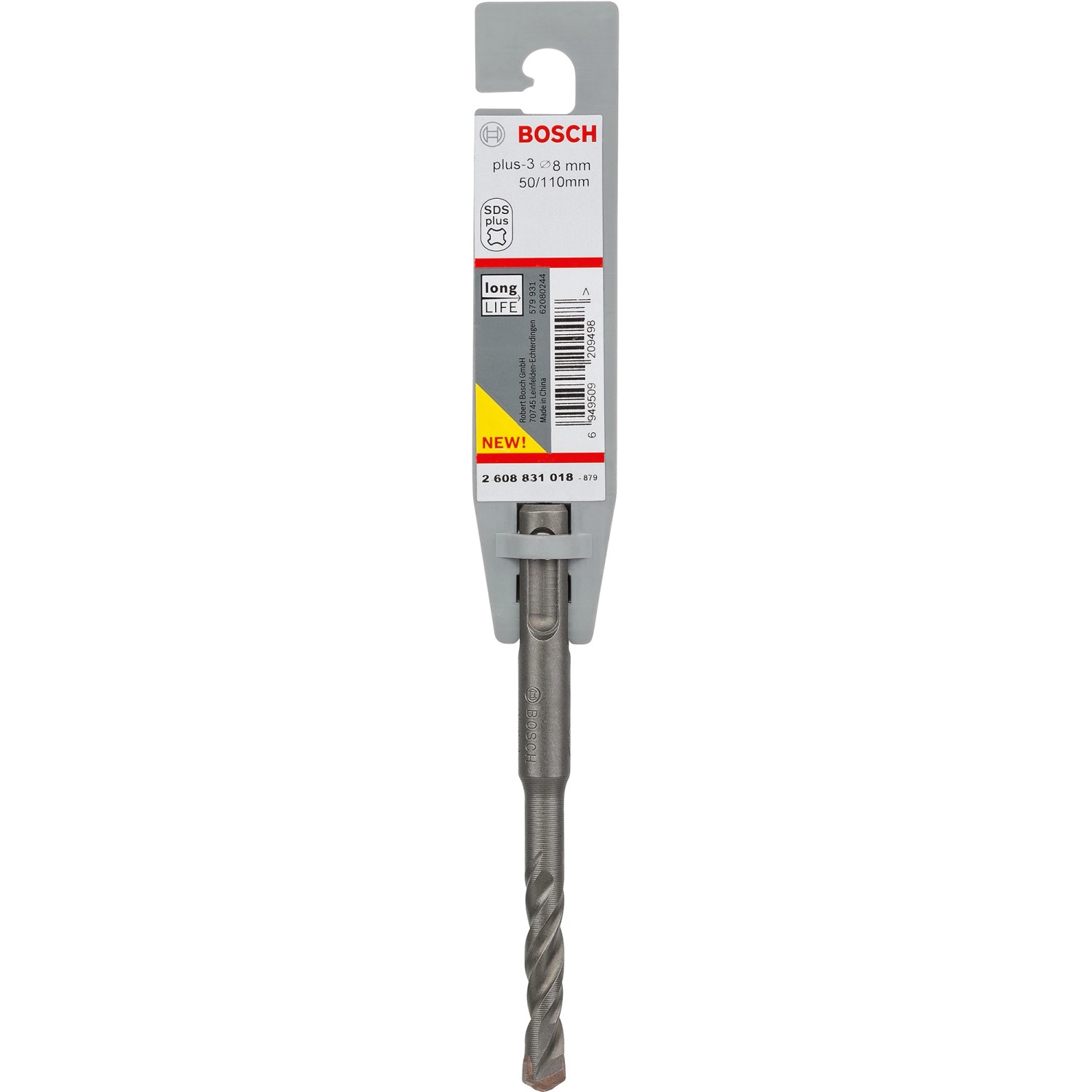 Bosch Spirálový vrták pro vrtací kladiva SDS Plus-3, 8 x 50 x 110 mm