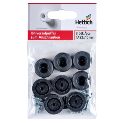 Sada dveřních zarážek Hettich, 8 kusů, šroubovací, univerzální tlumič