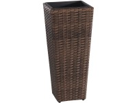 Gartenfreude Květináč kónický, polyratan, hnědo-černá, 28 x 28 x 60 cm
